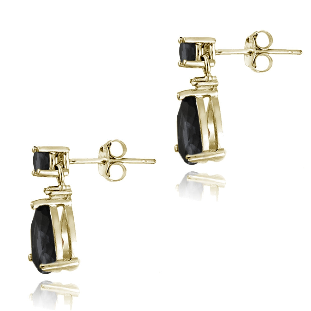 Sterling Silver 4.25 ct. TGW Sapphire & Diamond Accent Teardrop Earrings-2