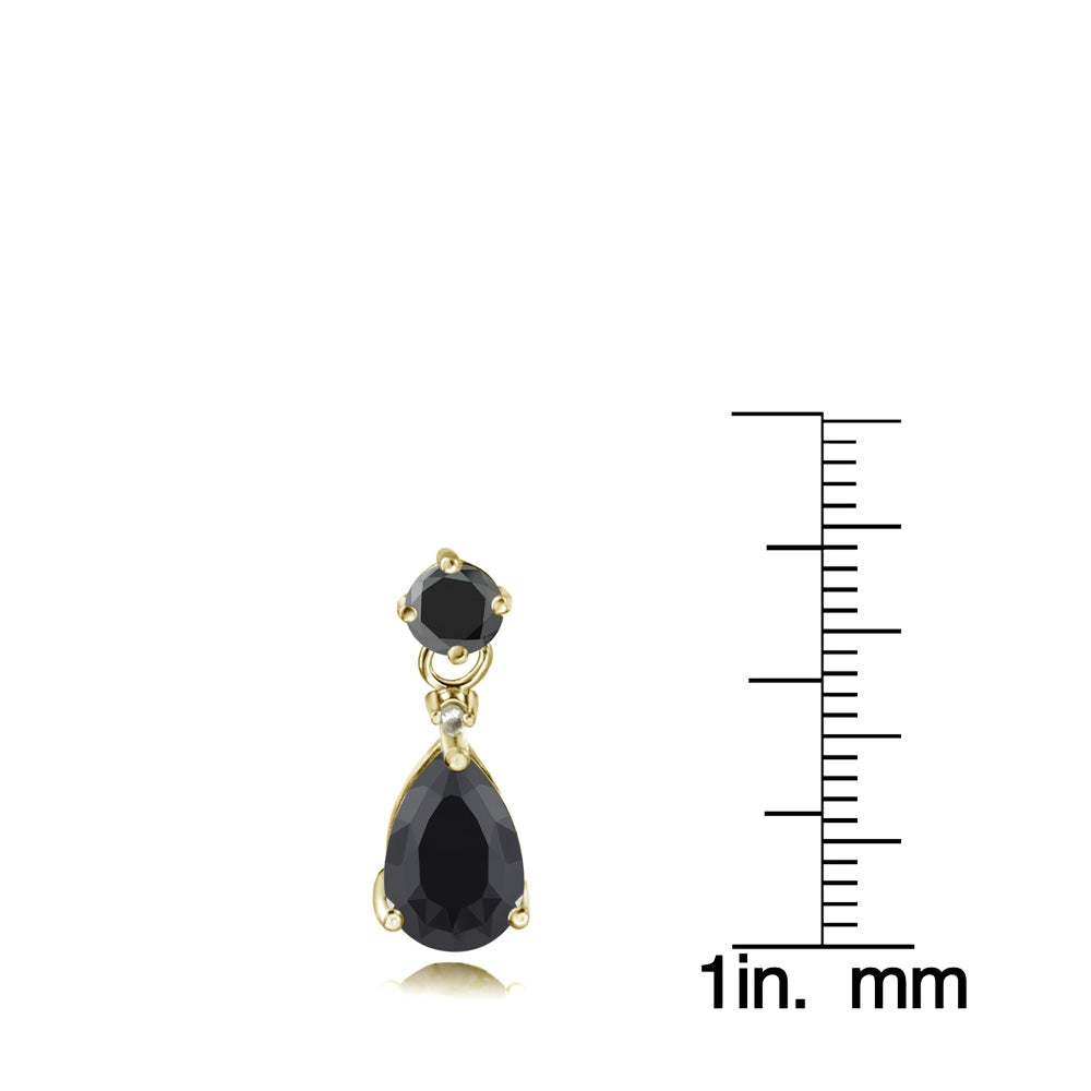 Sterling Silver 4.25 ct. TGW Sapphire & Diamond Accent Teardrop Earrings-3