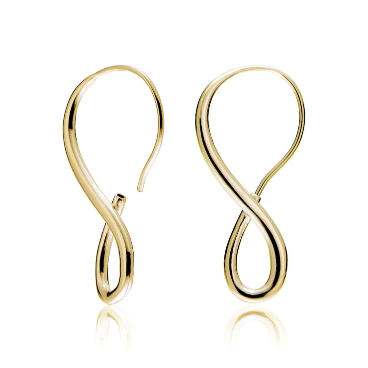 Gold Tone over Sterling Silver Infinity Polished Hook Earrings