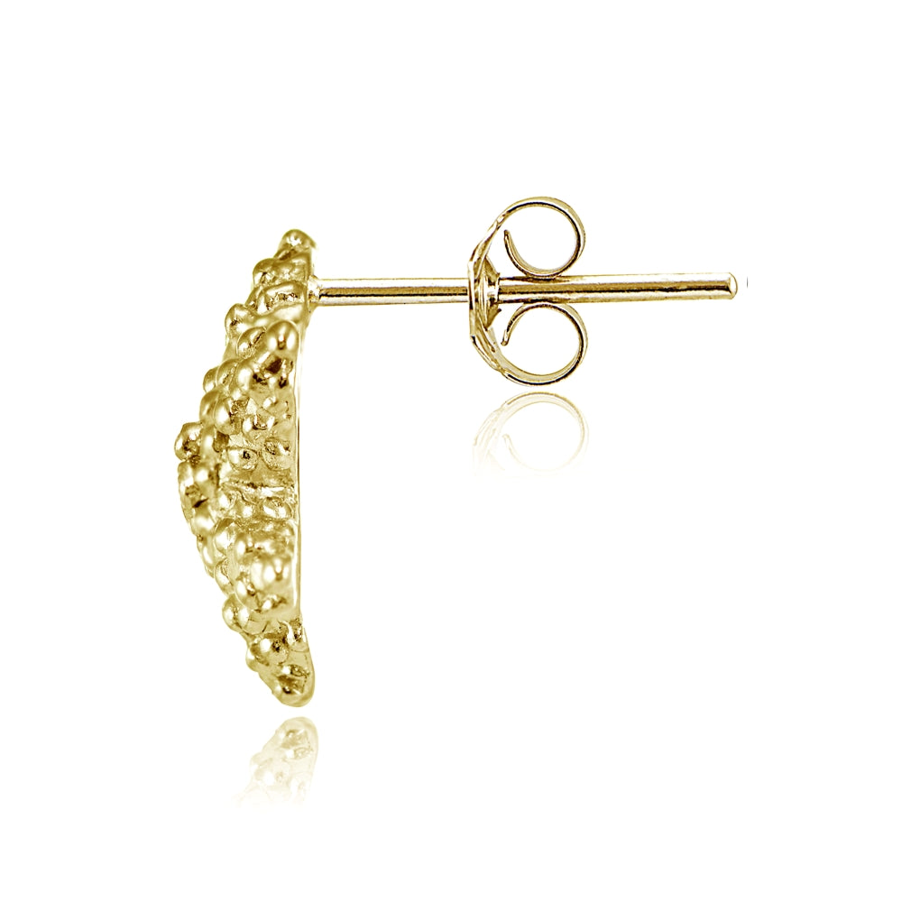 Yellow Gold Flashed Sterling Silver Cubic Zirconia Starfish Stud Earrings-2