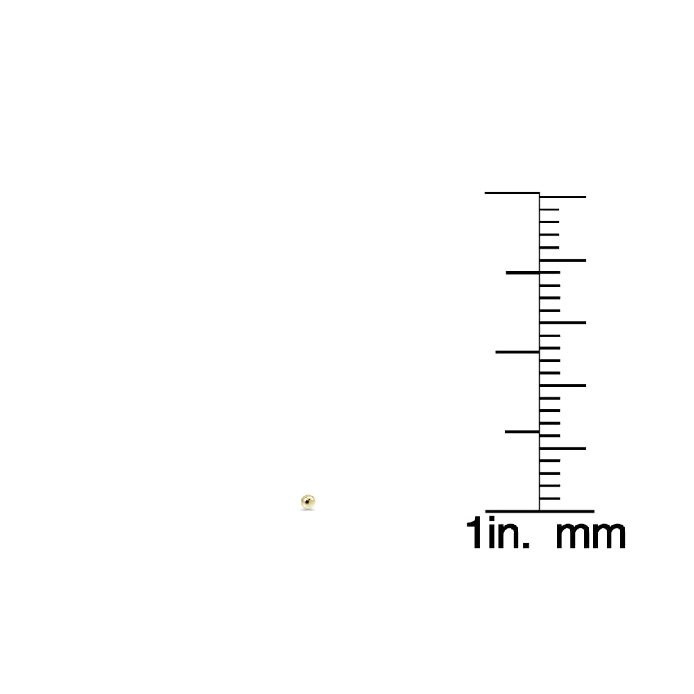 Yellow Gold Flashed Sterling Silver 2mm Polished Ball Bead Stud Earrings-2