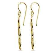 Yellow Gold Flashed Sterling Silver Polished Infinity Swirl Twist Dangle Earrings