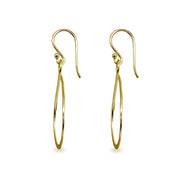 Yellow Gold Flashed Sterling Silver Polished Infinity Symbol Teardrop Shape Dangle Earrings