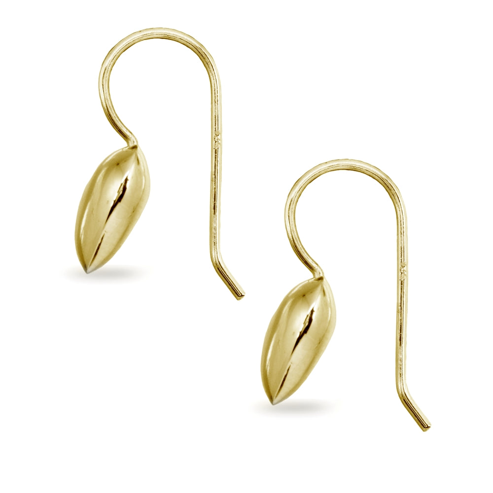 Yellow Gold Flashed Sterling Silver Polished Heart Love Dainty Earrings-2