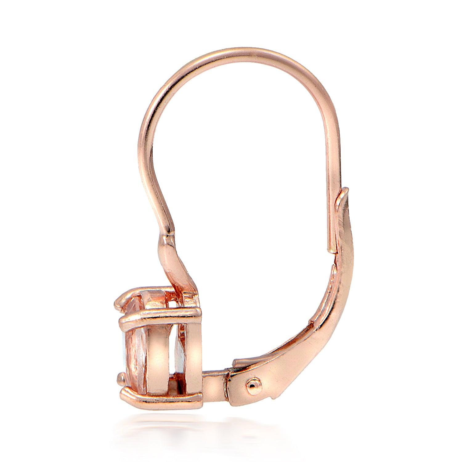 18k Rose Gold over Silver 0.60ct Morganite Oval Leverback Earrings-2