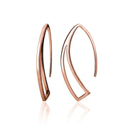 Rose Gold Tone over Sterling Silver Geometric Polished Hook Earrings