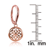 Rose Gold Flashed Sterling Silver High Polished Celtic Knot Leverback Earrings