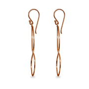 Rose Gold Flashed Sterling Silver Polished Infinity Symbol Marquise Shape Dangle Earrings