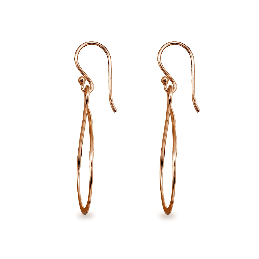 Rose Gold Flashed Sterling Silver Polished Infinity Symbol Teardrop Shape Dangle Earrings-2