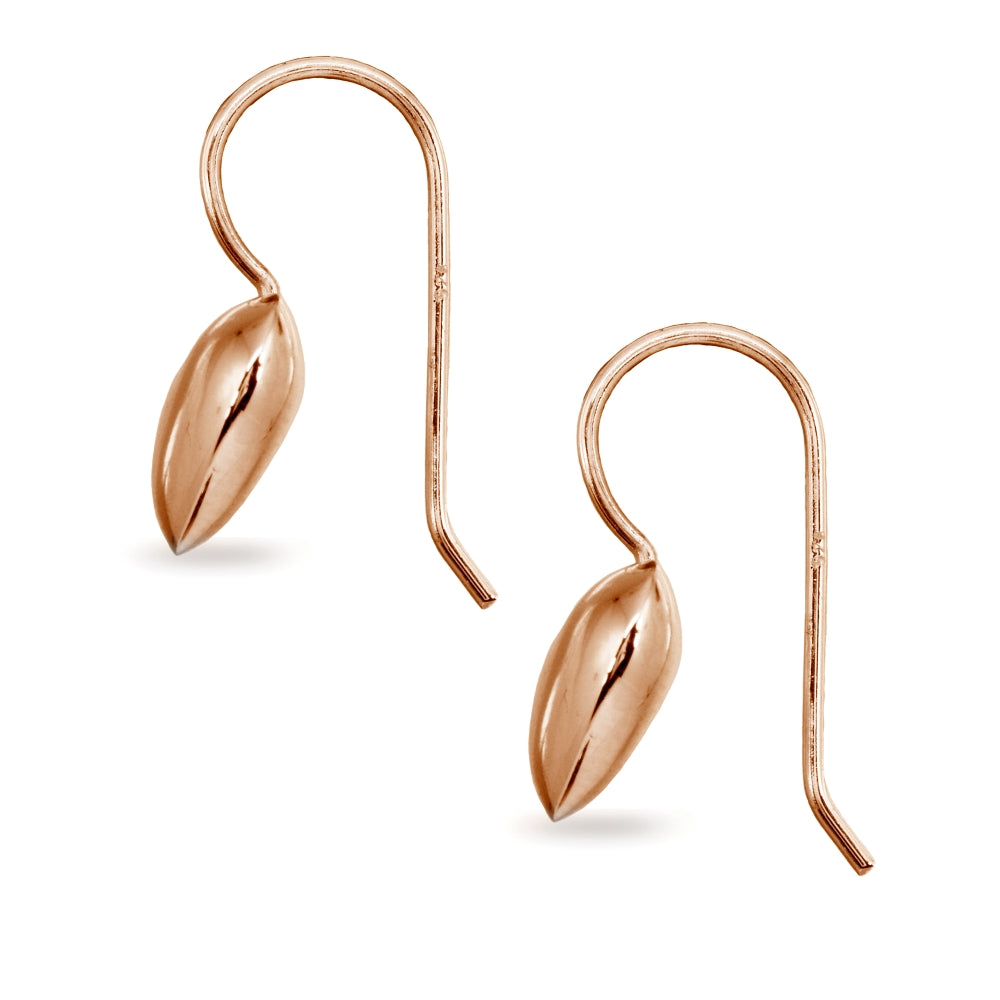 Rose Gold Flashed Sterling Silver Polished Heart Love Dainty Earrings-2