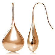 Rose Gold Tone over Sterling Silver Lotus Polished Drop Earrings