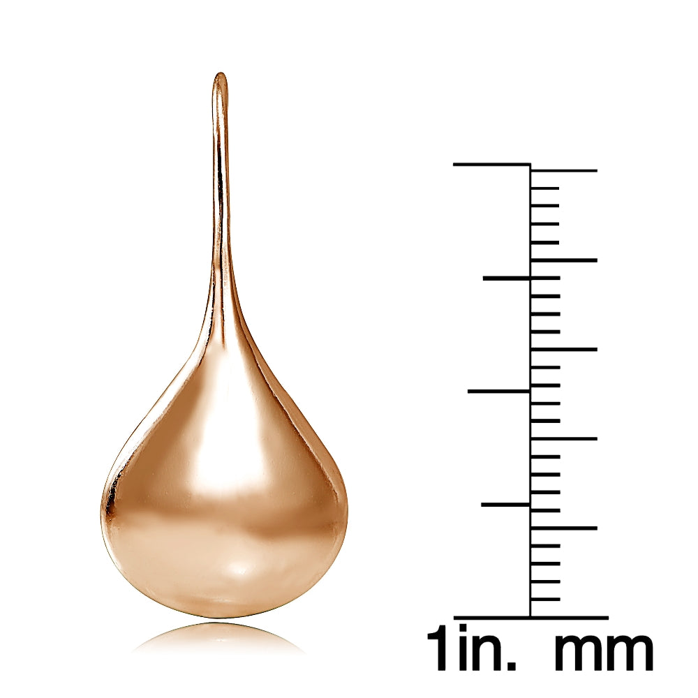 Rose Gold Tone over Sterling Silver Lotus Polished Drop Earrings-2
