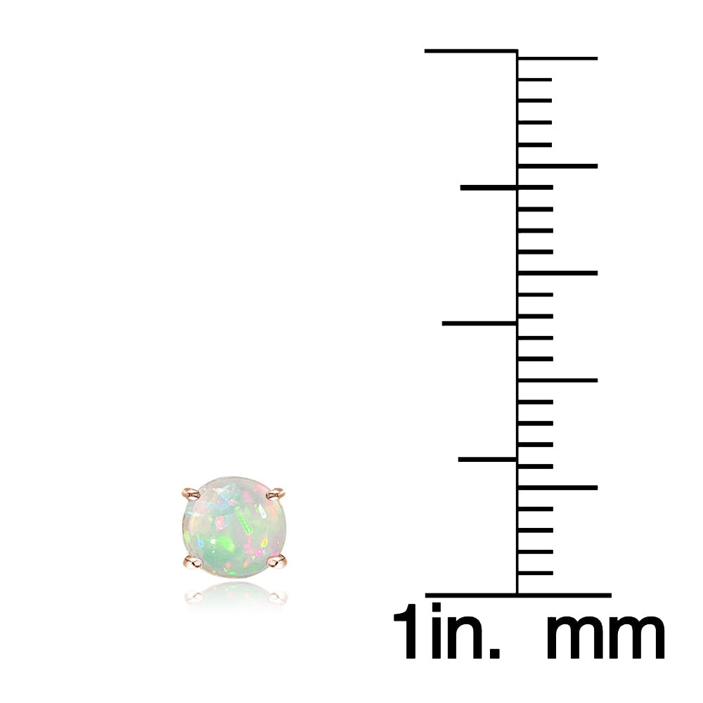 Rose Gold Tone over Sterling Silver 0.60ct Ethiopian Opal Stud Earrings, 5mm-2