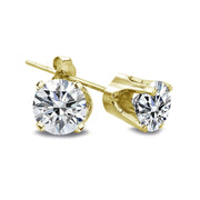 1/4 ct Round Diamond 14K Yellow Gold Stud Earrings, H-I, I2-I3