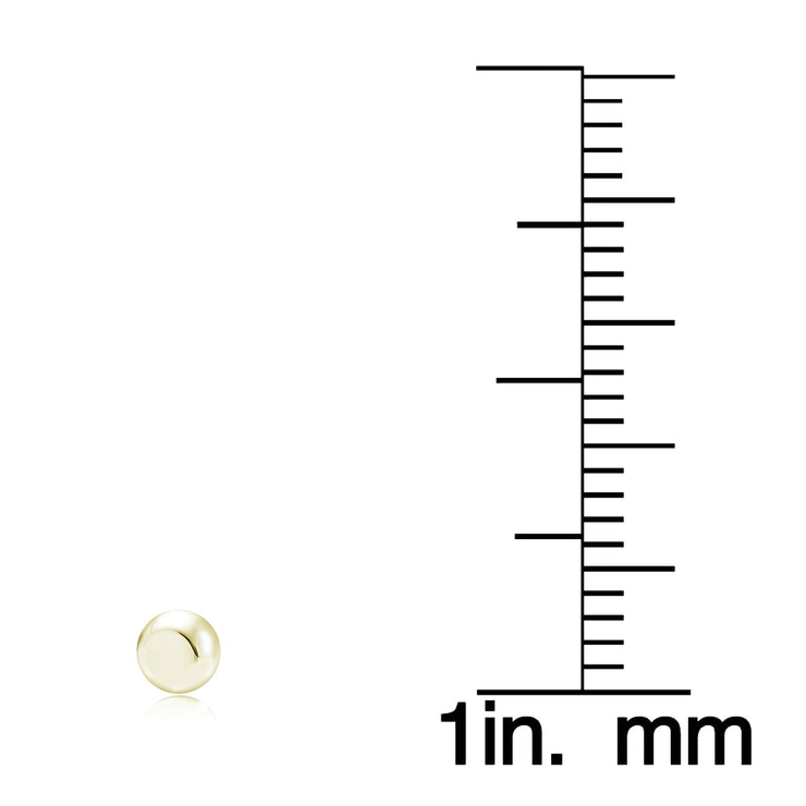 14K Yellow Gold Ball Stud Earrings, 4mm