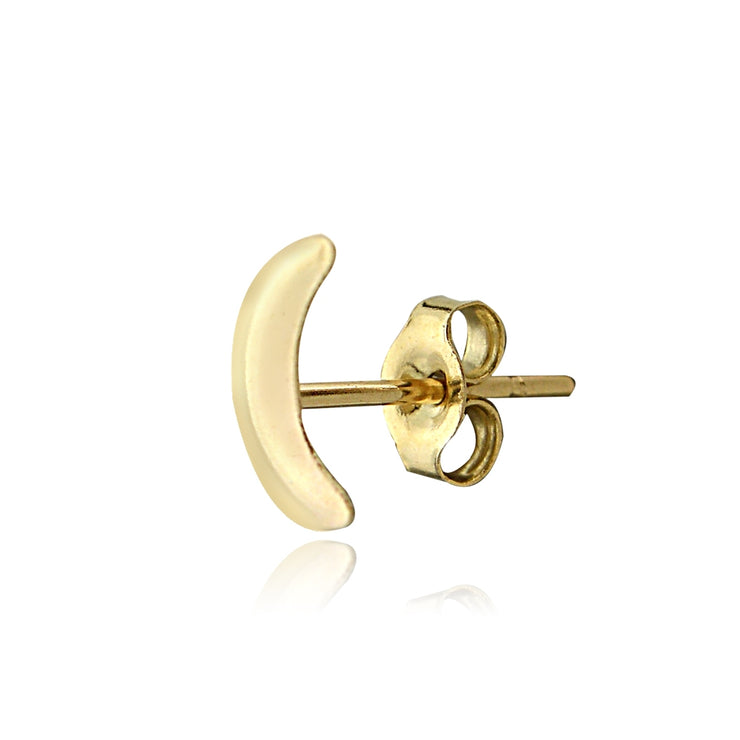14K Yellow Gold Moon Button Earrings