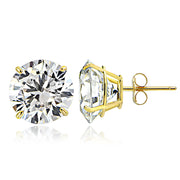 14K Yellow Gold 2.50 CTTW Cubic Zirconia Round Stud Earring, 7mm