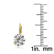14K Yellow Gold 2.50 ct tdw Cubic Zirconia Round Leverback Earring, 7mm