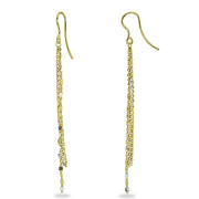 14K Gold Italian Dangling Mariner and Link Chains Drop Earrings