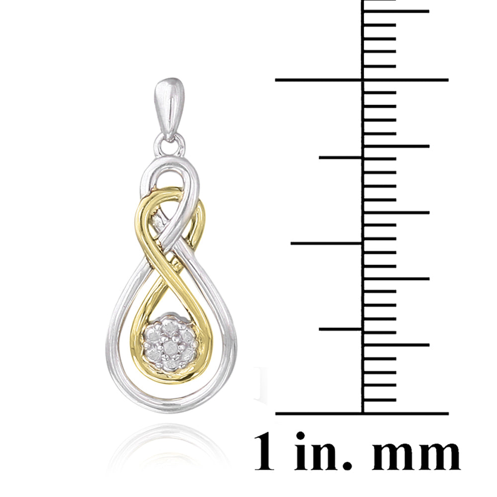 Sterling Silver & Gold Tone Diamond Accent Double Infinity Flower Earrings-3
