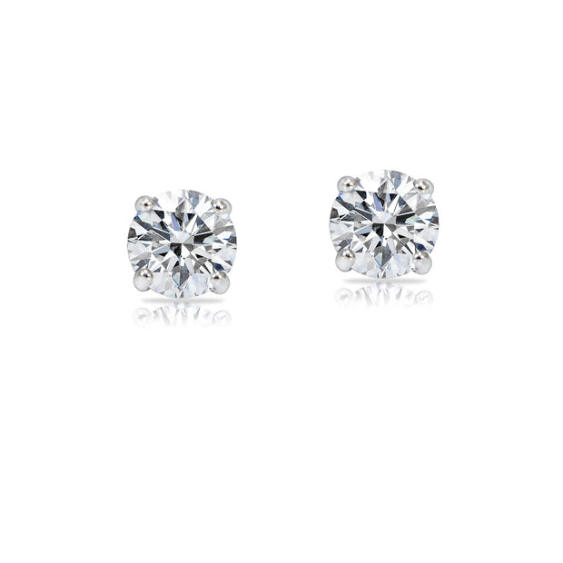 14k White Gold 1/5 ct tdw Clarity Enhanced Diamond Round Stud Earrings (H, I1)