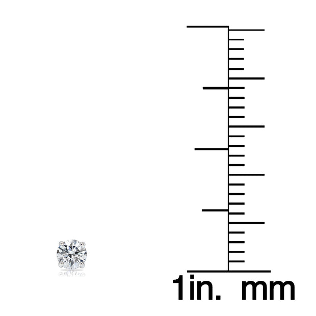 14k White Gold 2/5 ct tdw Clarity Enhanced Diamond Round Stud Earrings (H, I1)