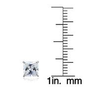 14K White Gold 1.50 CTTW Cubic Zirconia Square Stud Earring, 5mm