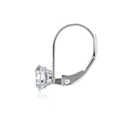 14K White Gold 1.00 ct tdw Cubic Zirconia Round Leverback Earring, 5mm