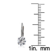 14K White Gold 1.50 CTTW Cubic Zirconia Square Leverback Earring, 5mm