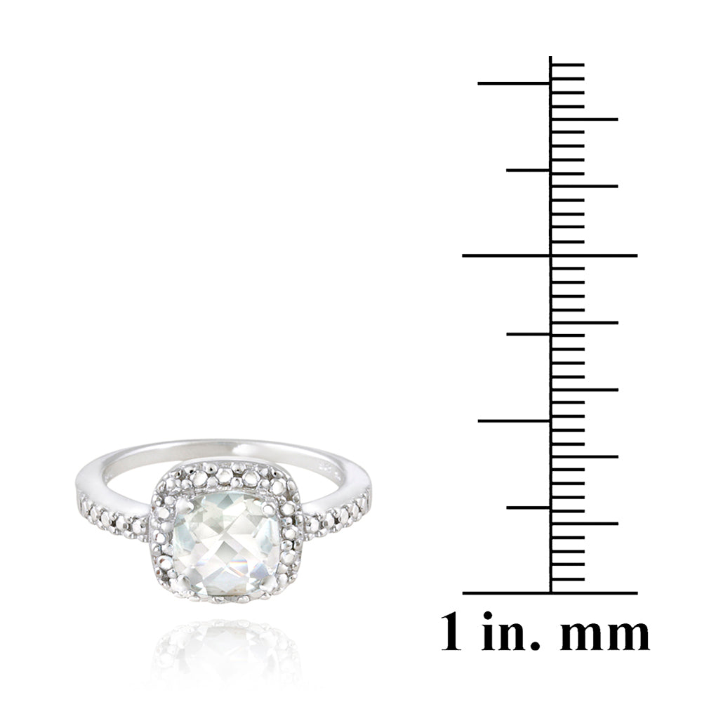 Sterling Silver 2.1ct White Topaz & Diamond Accent Square Ring-3