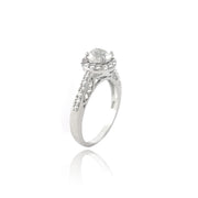 Sterling Silver 2ct White Topaz Round Ring