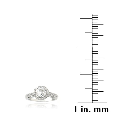 Sterling Silver 2ct White Topaz Round Ring-3