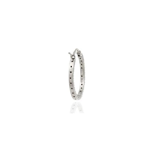 Sterling Silver .10ct. tdw Champagne Diamond Inside-Out 20mm Hoop Earrings-3