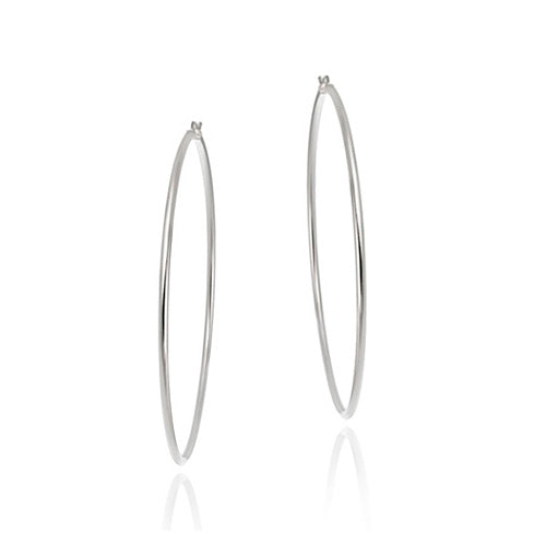 Sterling Silver 70mm Polished Hoop Earrings