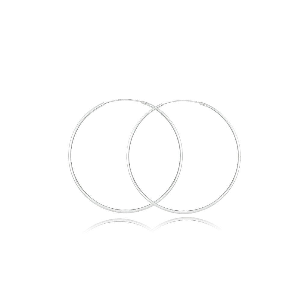 Sterling Silver 30mm Round Endless Hoop Earrings