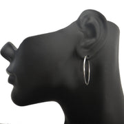 Sterling Silver 30mm Round Endless Hoop Earrings