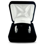Sterling Silver 1/2 ct tdw Natural Diamond Hoop Earrings