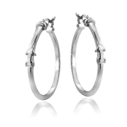 Sterling Silver Arrow Polished Hoop Earrings