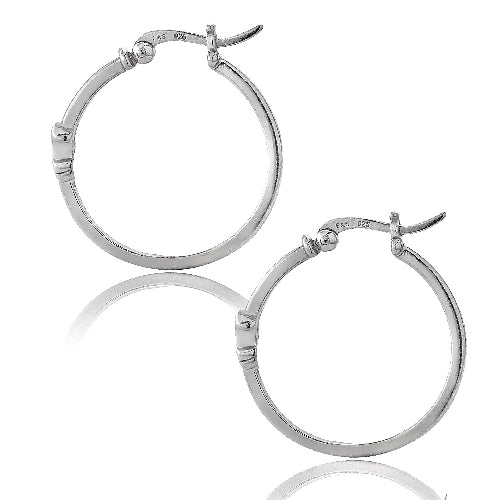 Sterling Silver Arrow Polished Hoop Earrings-2