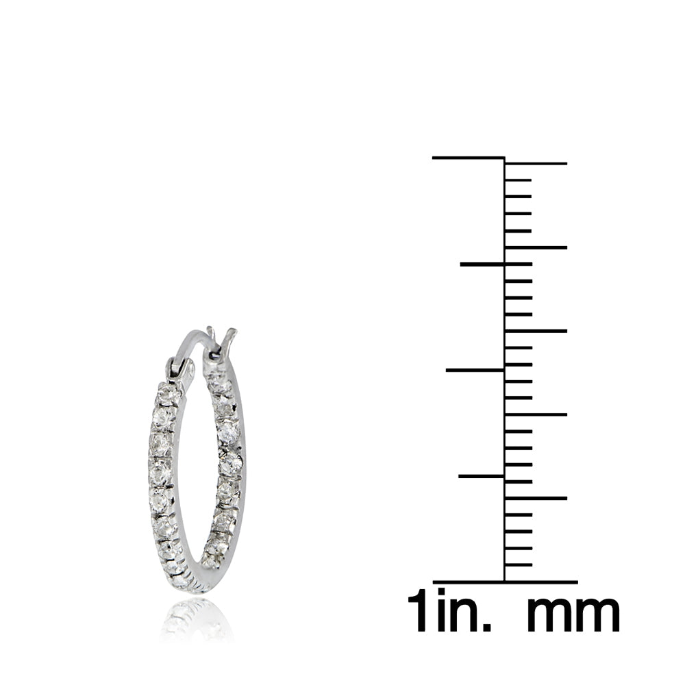 Sterling Silver 17mm Inside Out Hoop Earrings with Swarovski Elements-3