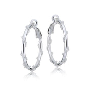 Sterling Silver Chain Wrap Clip-On Hoop Earrings, 20mm