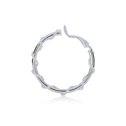 Sterling Silver Chain Wrap Clip-On Hoop Earrings, 25mm