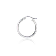Sterling Silver Half Round Design High Polished Hoop Earrings, 20