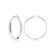 Sterling Silver Half Round Design High Polished Hoop Earrings, 25