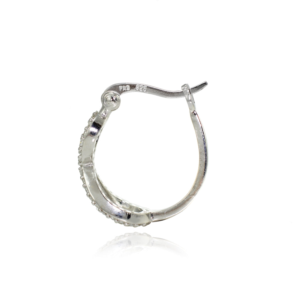 Sterling Silver Cubic Zirconia Infinity Hoop Earrings-2