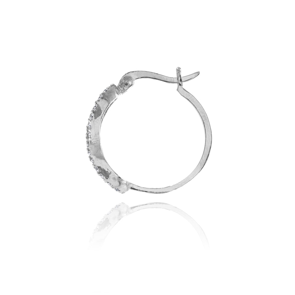 Sterling Silver Cubic Zirconia Infinity Figure 8 Hoop Earrings-2