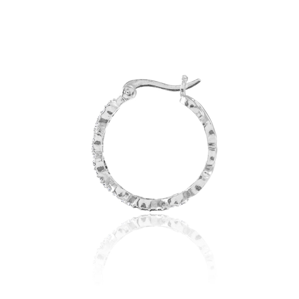 Sterling Silver Cubic Zirconia Infinity Hoop Earrings-2