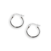 Sterling Silver Polished 4x15mm Round Click-Top Small Hoop Earrings