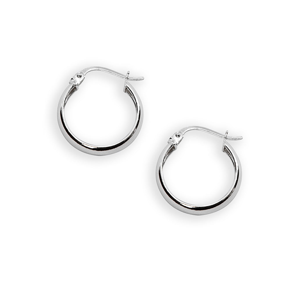 Sterling Silver Polished 4x20mm Round Click-Top Small Hoop Earrings-2
