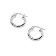 Sterling Silver Polished 3x15mm Half Round Click-Top Small Hoop Earrings